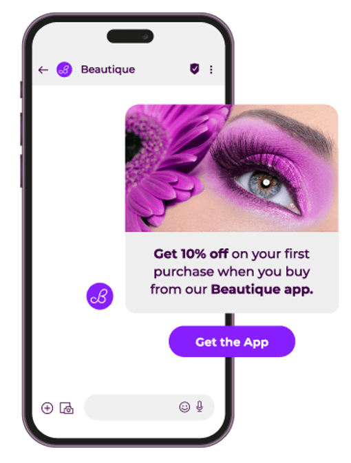 Mobile device showcasing how RCS looks