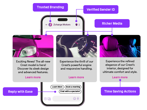 RCS use case image on mobile device showcasing user experience