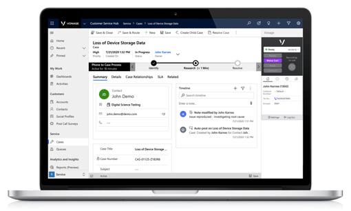 Anrufliste und -aufzeichnungen Microsoft Dynamics 365 Service Hub